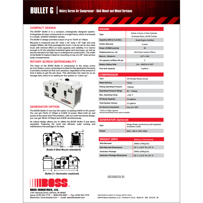 Rotary Screw Compressor BOSS 20136 - Knapheide Parts
