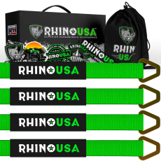 Rhino USA Axle Tie Down Straps 2" x 38", Green 4 Pack
