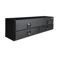 21x13x88 Inch Gloss Black Diamond Tread Aluminum Pick-Up Truck Contractor With Lower Drawers Topsider Series