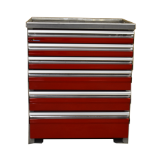 CTech Tool Drawer Unit 24WX16.5XD29H 1.5" Riser, Red, with Notch