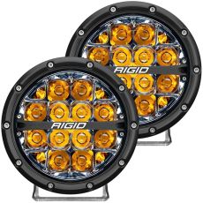 Rigid Industries 6'' LED Off-Road Spot Optic With Amber Backlight Pair
