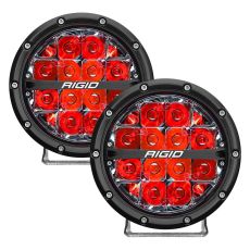 Rigid Industries 6'' LED Off-Road Spot Optic With Red Backlight Pair